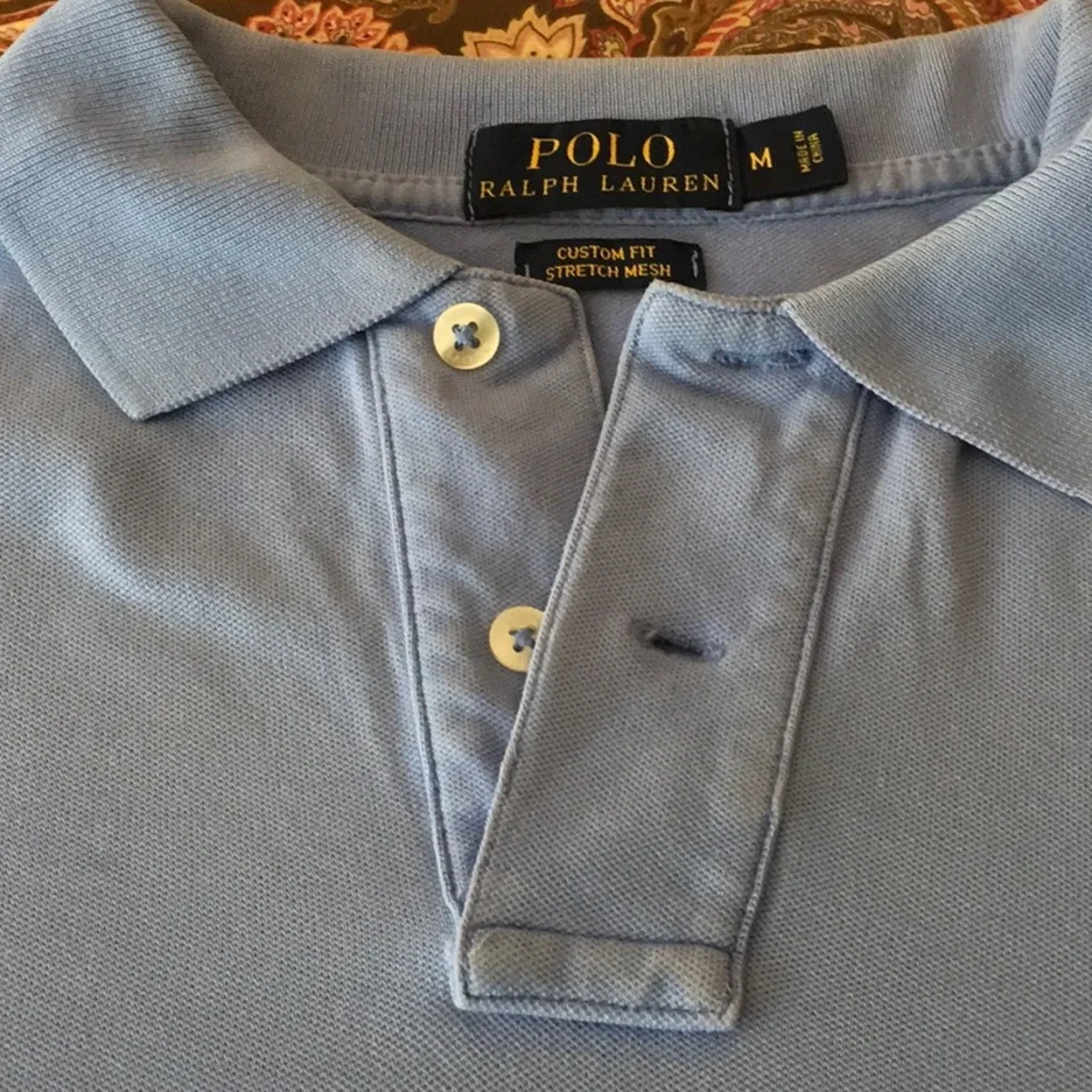 Polo Ralph Lauren, two button polo, shirt, size medium blue